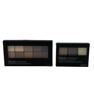 MUA Professional Nude Eye Shadow Palette and Complete Brow Kit Bundle NEW